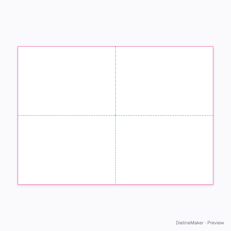 A3 quarter-fold poster flat dieline