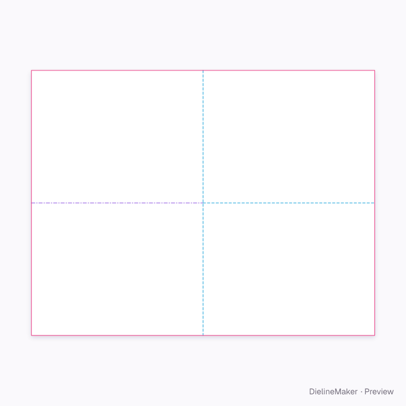 US Letter cross-fold brochure flat dieline
