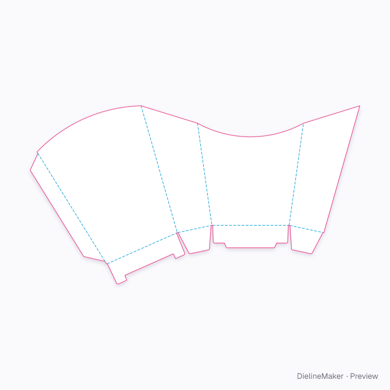 Fries scoop, medium flat dieline