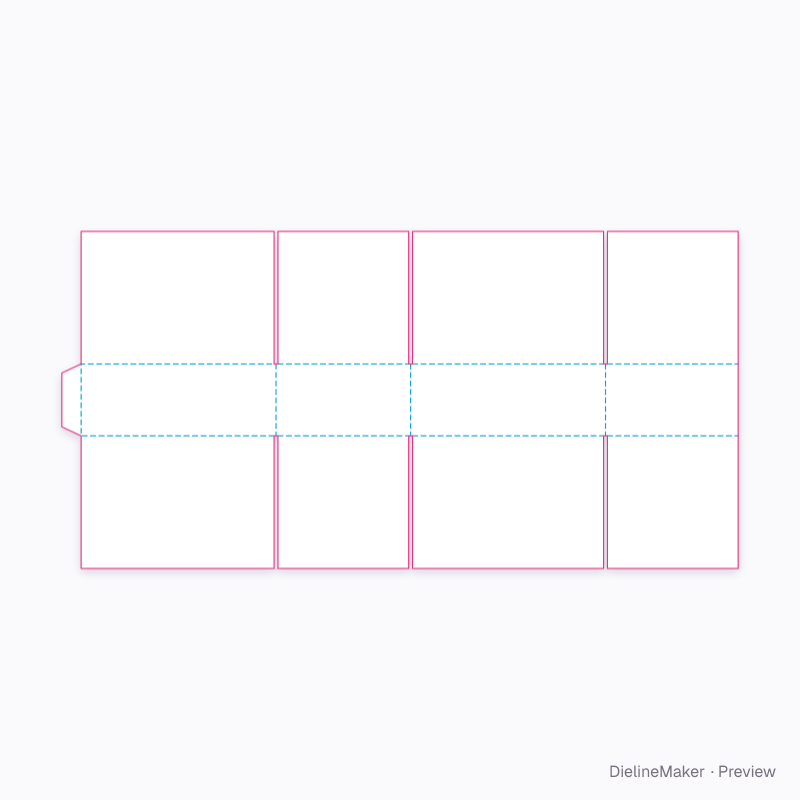 Shallow product carton — Full overlap box flat dieline