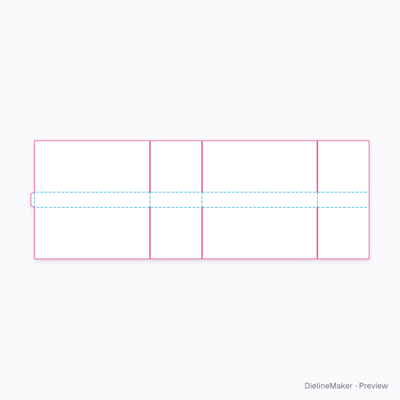 Flat-pack carton 1000×450×120 flat dieline