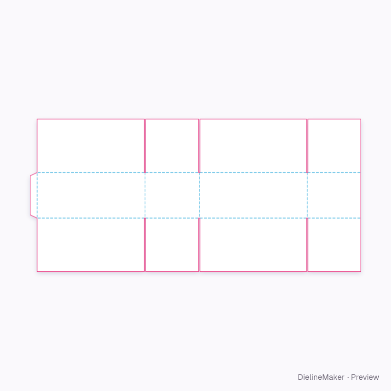Full overlap box flat dieline