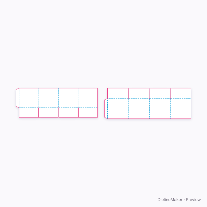 200 mm cube parcel carton — Full telescope shipper flat dieline