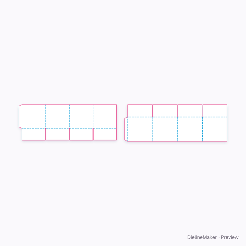 250 mm cube parcel carton — Full telescope shipper flat dieline