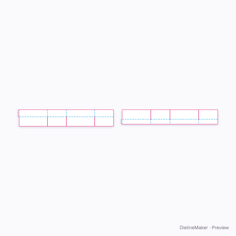 Garment box with deep cover 600×400×150 flat dieline