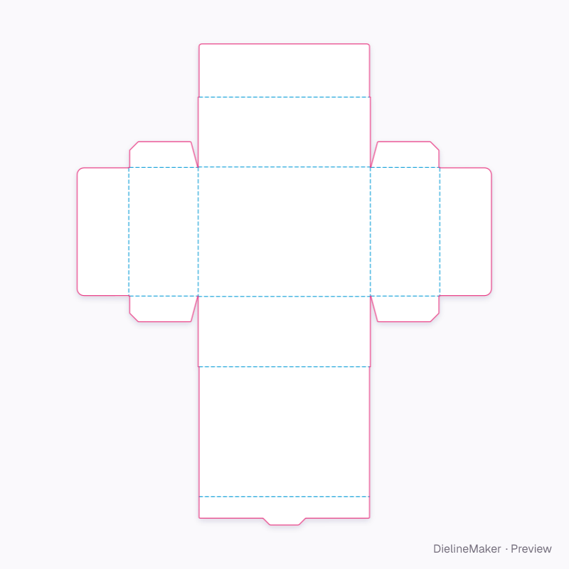 Fully wrapped mailer box flat dieline