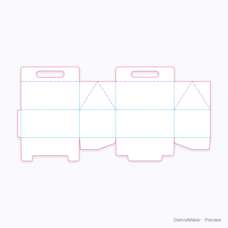 Pastry carry box — Gable box flat dieline