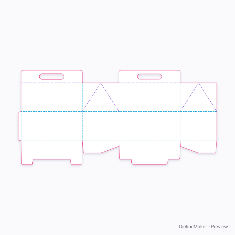 Picnic carry box — Gable box flat dieline