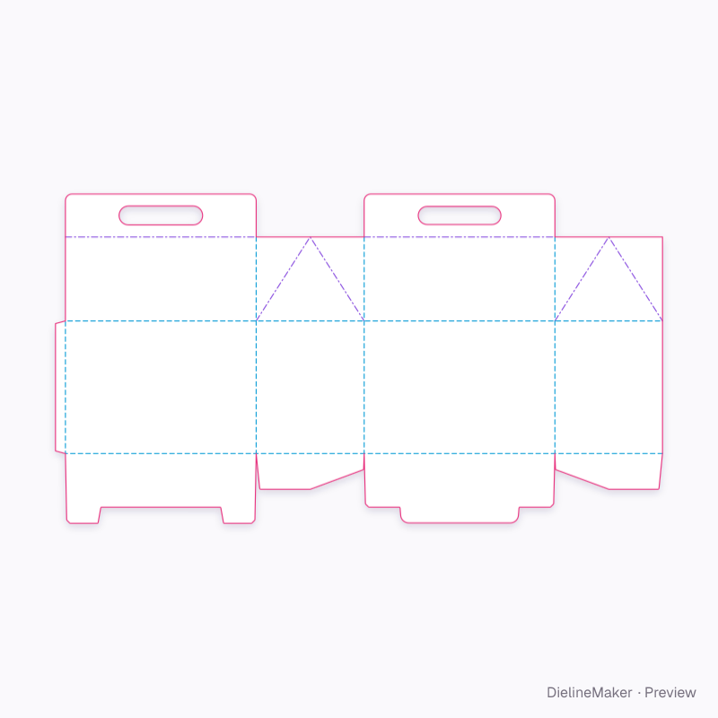 Welcome gift carry box — Gable box flat dieline