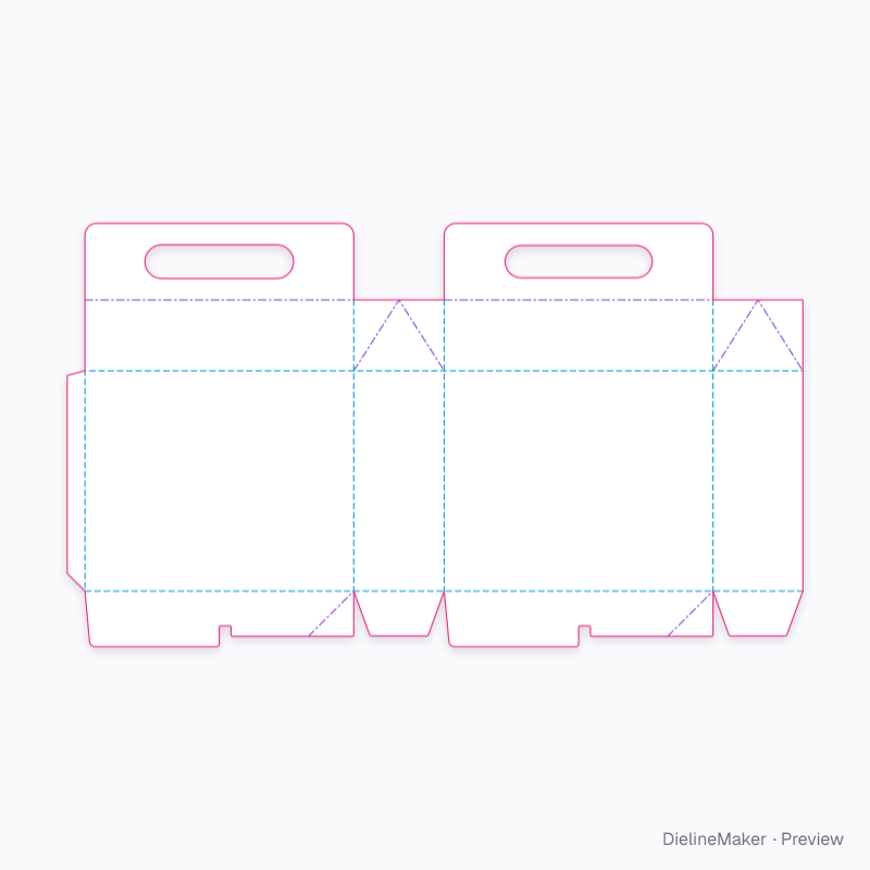 3 sleek-can carry box flat dieline