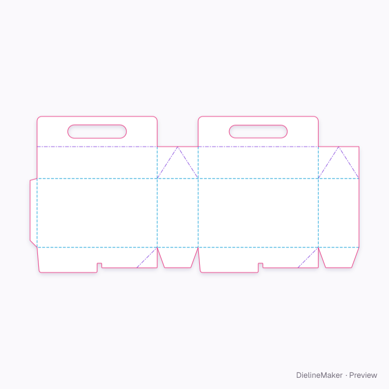 3-can carry box flat dieline