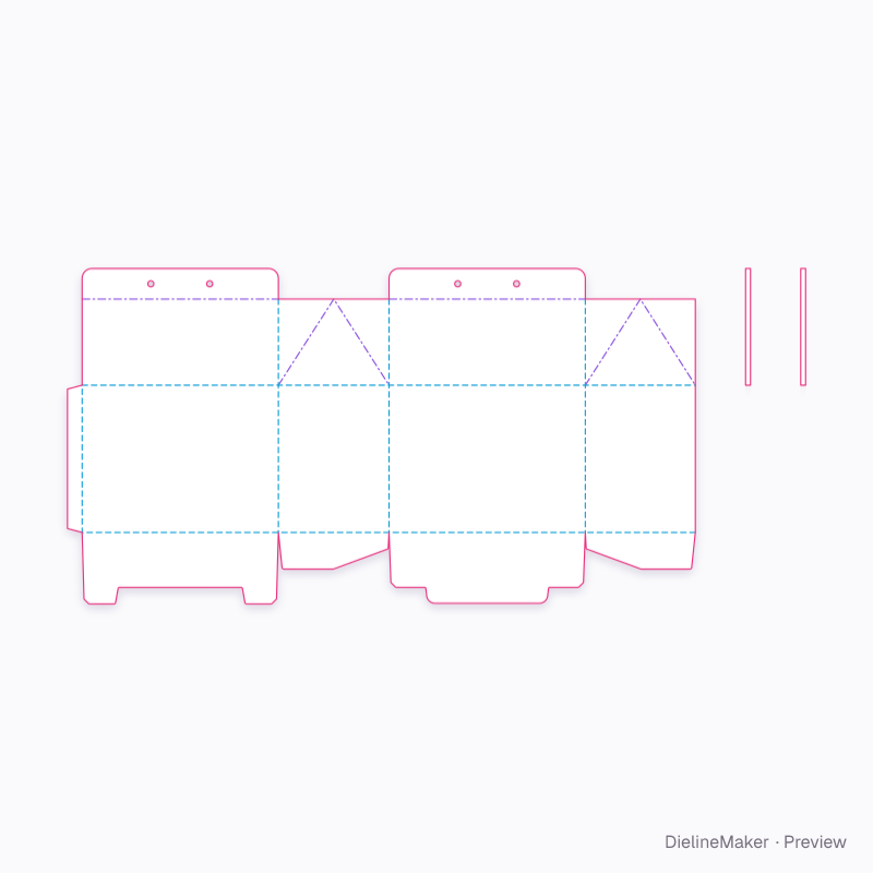 Cord-tied gable carrier flat dieline