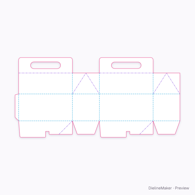Cupcake carrier flat dieline