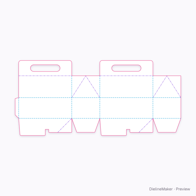 Doughnut duo box flat dieline