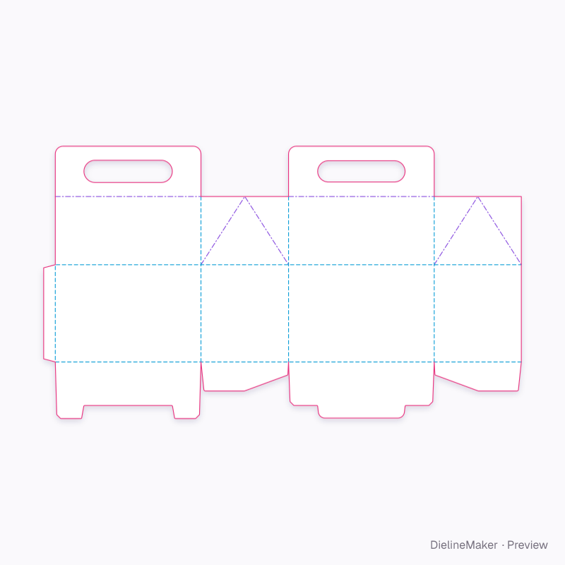 Gable-top carry carton flat dieline