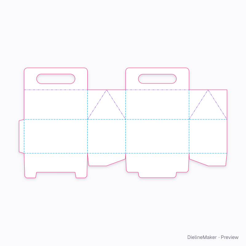 Gable box flat dieline