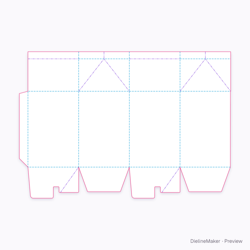 Milk carton 500 ml flat dieline