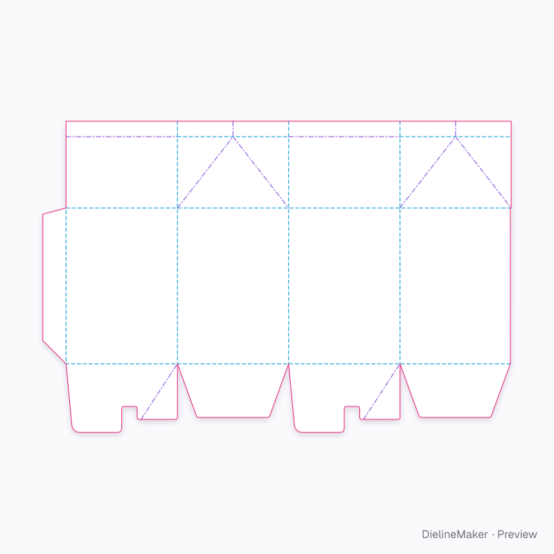 Cream carton 250 ml flat dieline