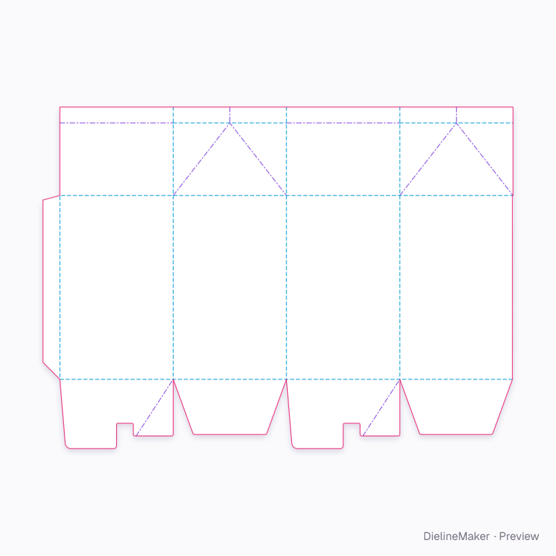 Milk carton gift box flat dieline