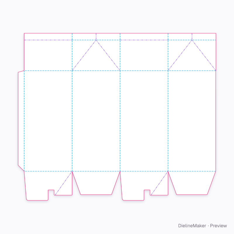 Half-gallon milk carton flat dieline