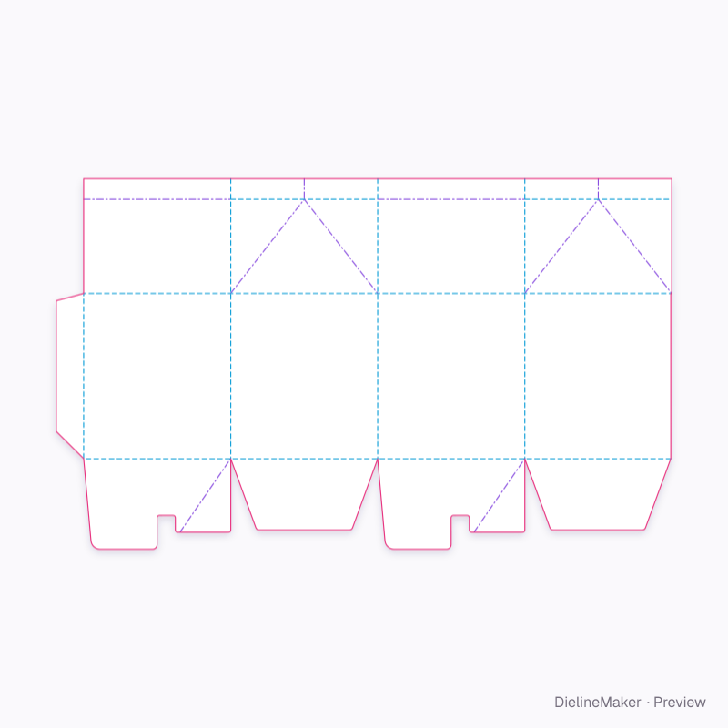School milk carton flat dieline