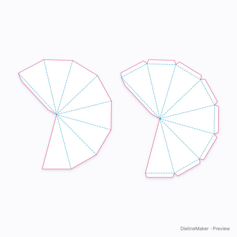 Eight-sided keepsake gem flat dieline
