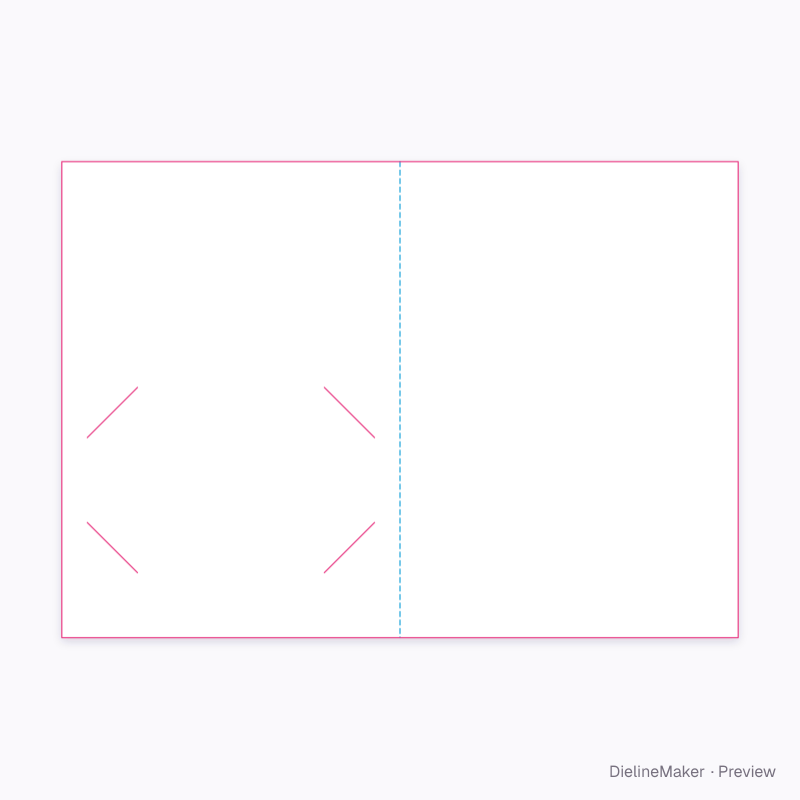 Greeting gift card holder flat dieline