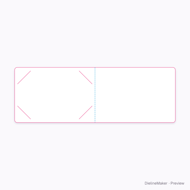 Hotel key card sleeve flat dieline