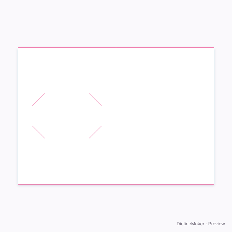 5 × 7 in gift card holder flat dieline