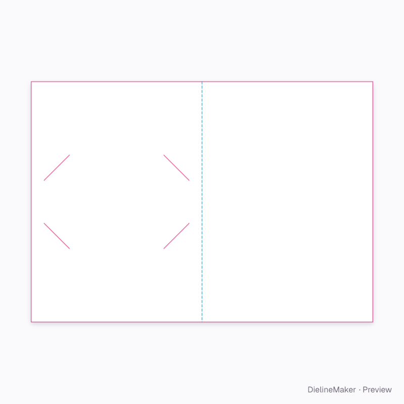 A6 gift card holder flat dieline
