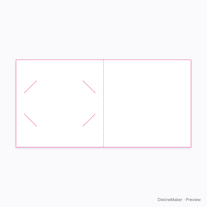 110 mm square gift card holder flat dieline