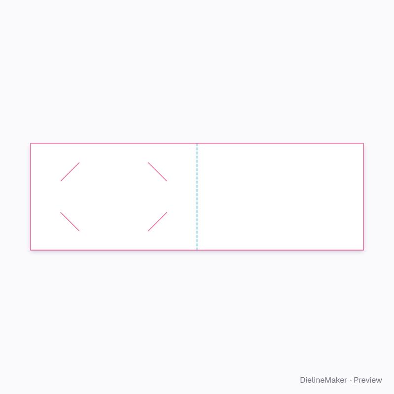 140 × 90 mm gift card holder flat dieline