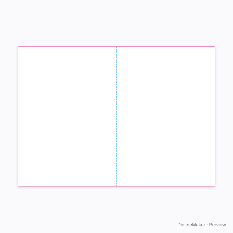 A5 greeting card flat dieline