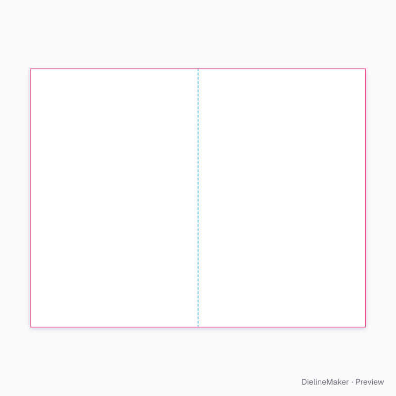 US half-letter greeting card flat dieline