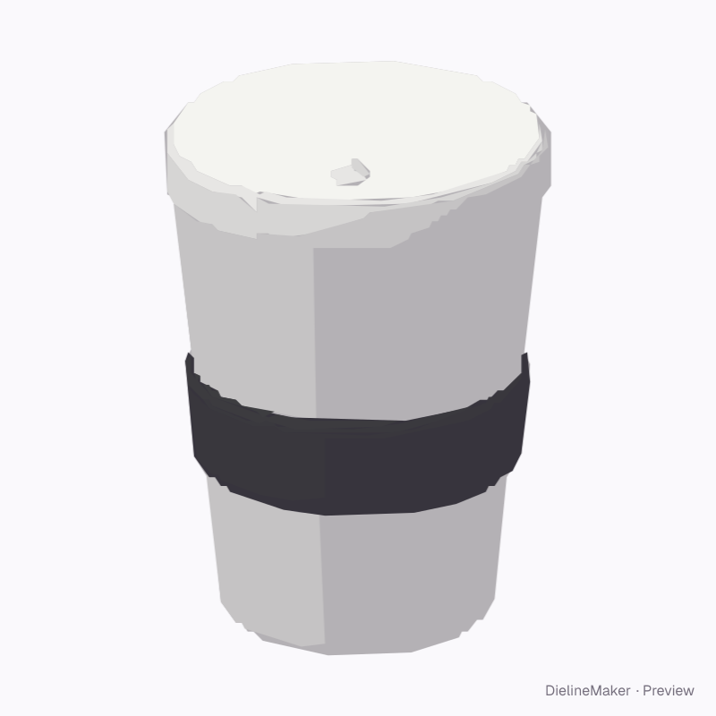 Reusable coffee cup with grip band 12 oz