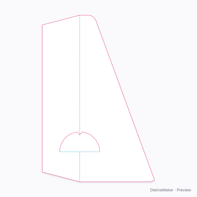 Half-moon lock strut flat dieline