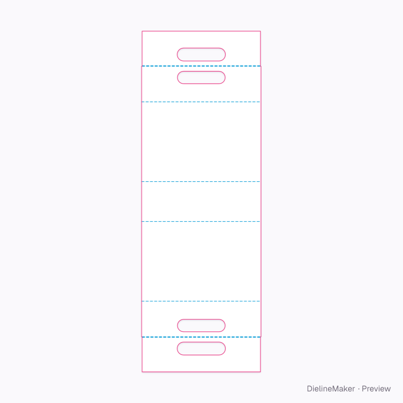 Handled carry wrap / document wallet flat dieline