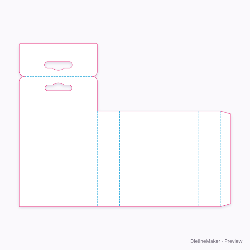 Cable hanging sleeve — Hang sleeve flat dieline