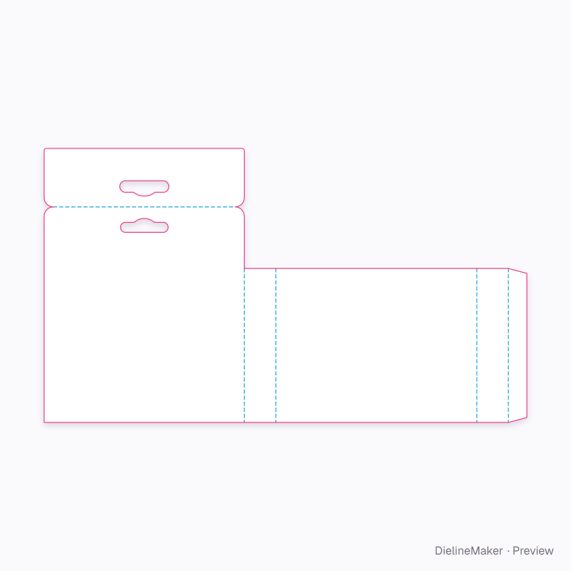 Craft pack hanging sleeve — Hang sleeve flat dieline