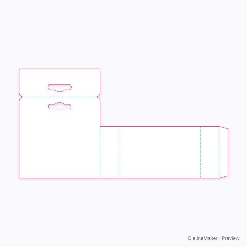 Glove sleeve with hang tab flat dieline