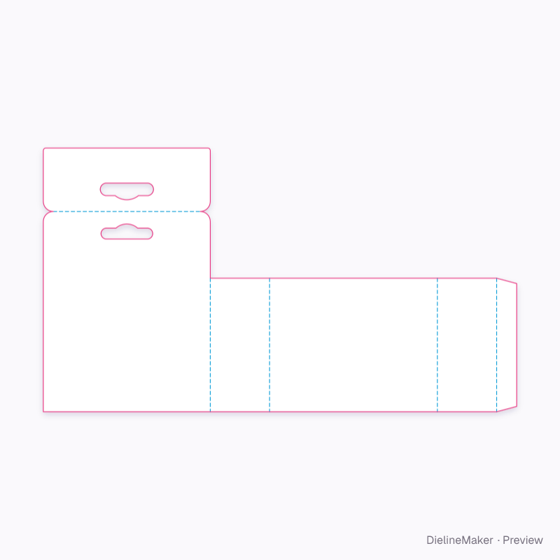 3-pack sock sleeve with hang tab flat dieline
