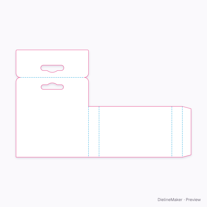 Sock sleeve with hang tab flat dieline