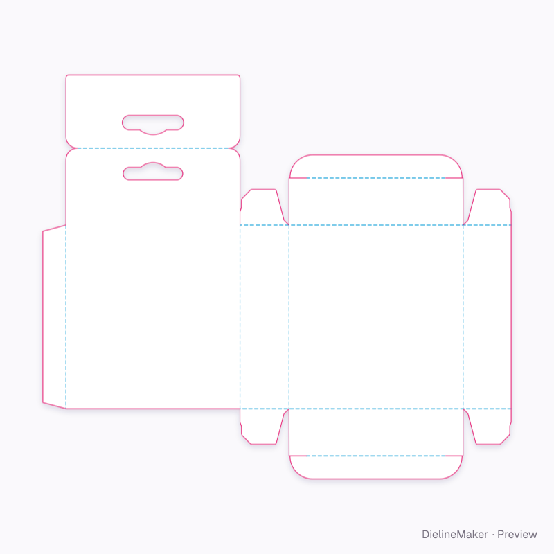 Battery pack hanging carton — Hang tab box flat dieline