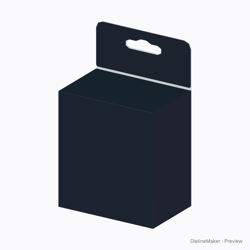 Craft punch hanging carton — Hang tab box