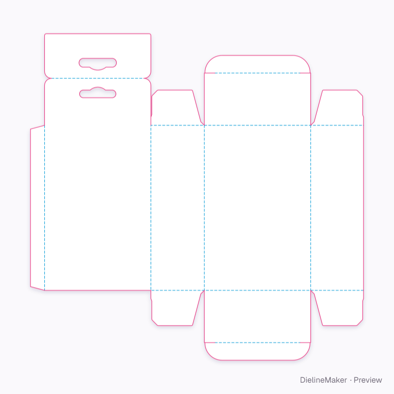 Earphone hanging carton — Hang tab box flat dieline