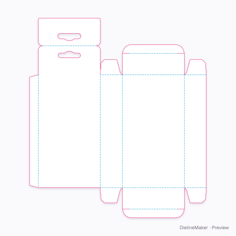 Power bank hanging carton — Hang tab box flat dieline