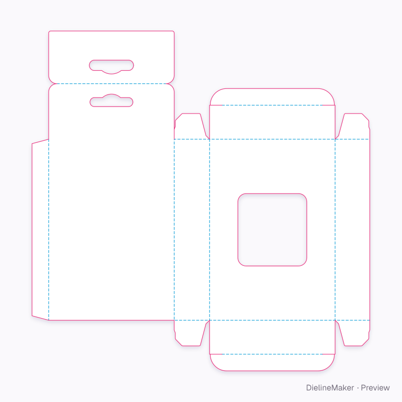 Cable hang box flat dieline