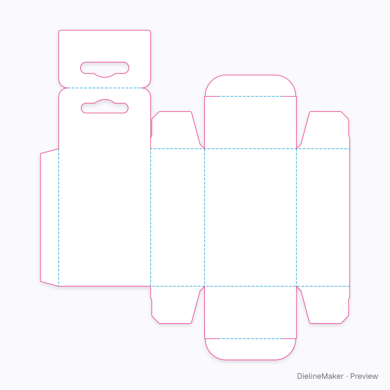 Wall charger hang box flat dieline