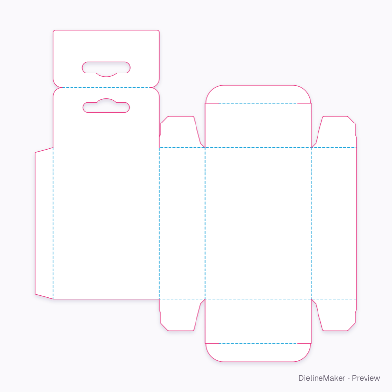 Earbuds hang box flat dieline
