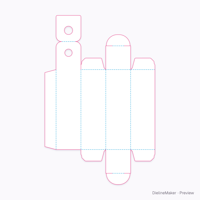 Lipstick hang box flat dieline